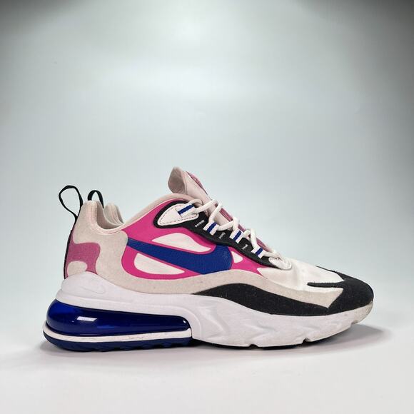 Nike Air Max 270 React Blue Pink Lifestyle Shoes CI3899-100 Women's Size 5.5 - Picture 1 of 11